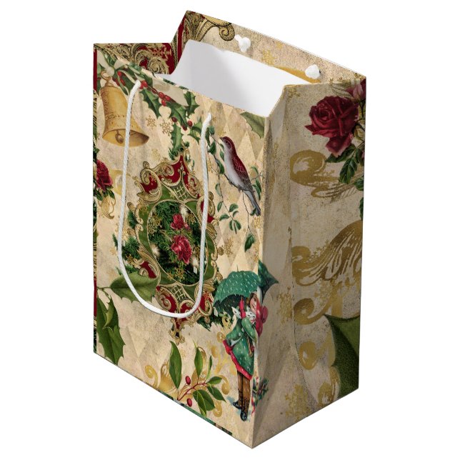 Sac cadeau de Noël unique vintage (Devant Angle)
