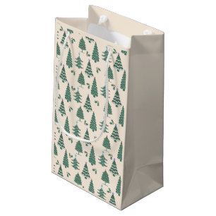 Sac cadeau de Noël Vintage Arbres