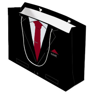 Sac cadeau de nom personnalisé - Costume noir et