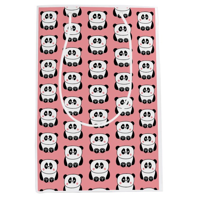 Sac cadeau de panda style kawaii (Devant)