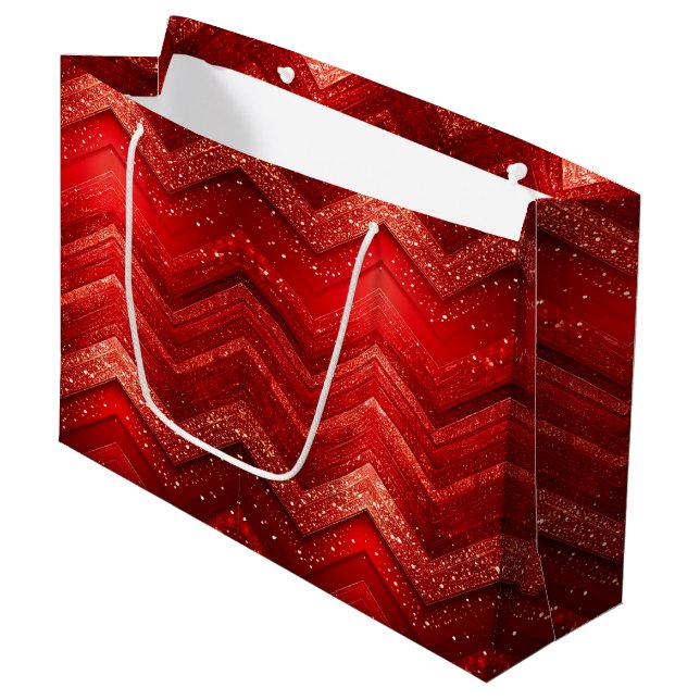 Sac cadeau de Parties scintillant de Noël rouge (Devant Angle)