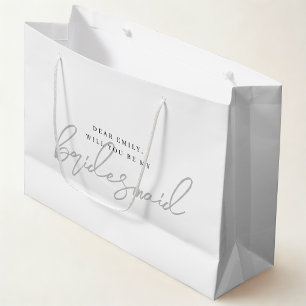 Sac Cadeau de Proposition Demoiselle d'Honneur Gri