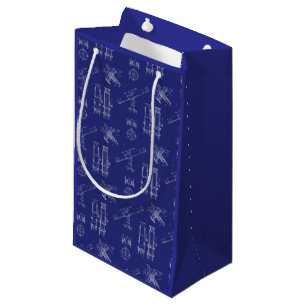 Sac Cadeau de Schémas de Télescope en Bleu
