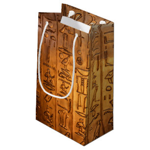 Sac cadeau de script en or égyptien