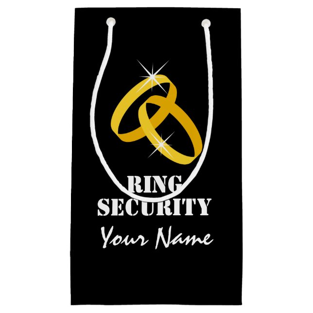 Sac cadeau de sécurité pour porte-bague mariage (Devant)
