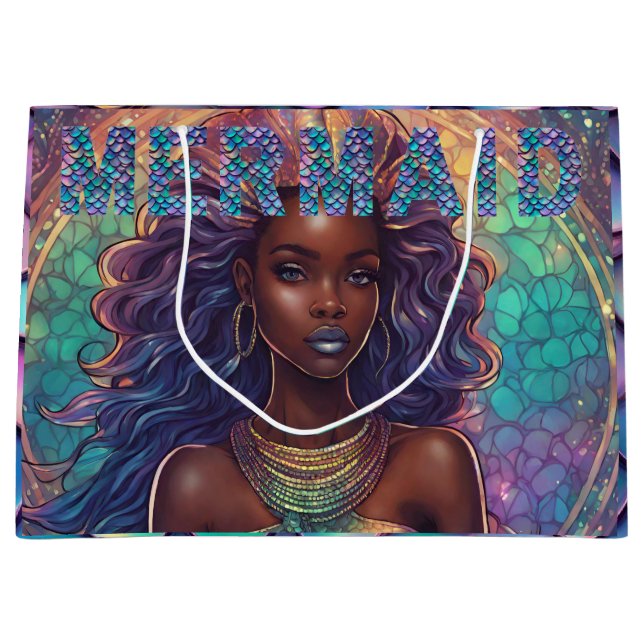 Sac cadeau de sirène noire (Devant)