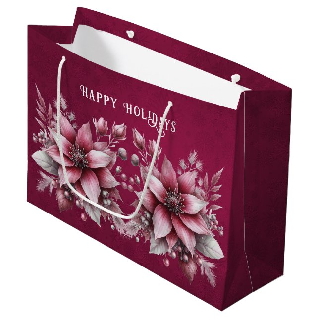 Sac cadeau de vacances à fleurs rose (Devant Angle)