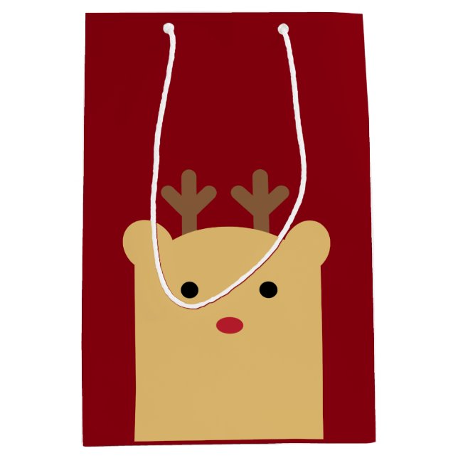 Sac cadeau de vacances Cute Peekaboo Reindeer (Devant)