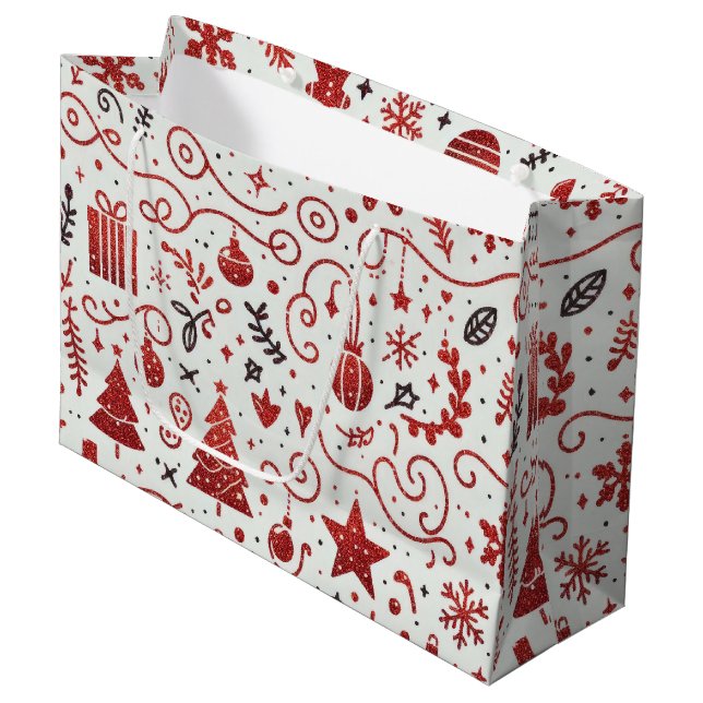 Sac cadeau de vacances en rouge blanc (Devant Angle)