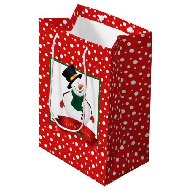 Sac cadeau de vacances-Snowman (Devant Angle)