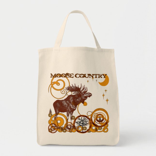 Sac cadeau de vente bio réutilisable de Moose Coun (Devant)