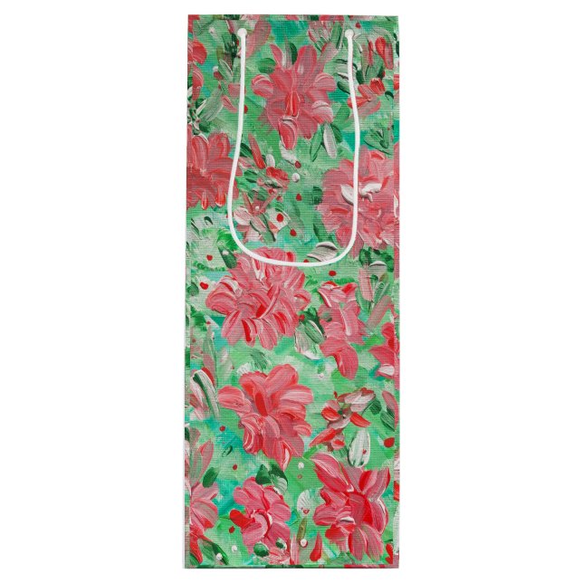 Sac cadeau de vin Poinsettia (Devant)