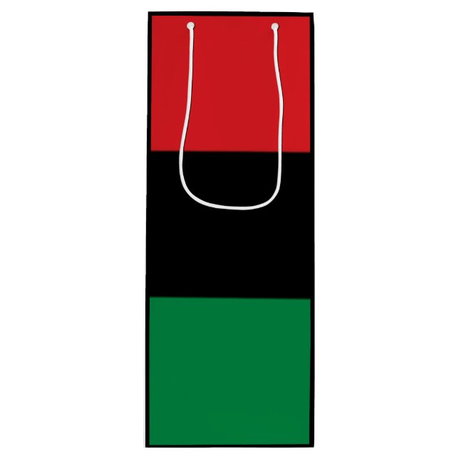 Sac cadeau de vin rouge noir et vert (Devant)