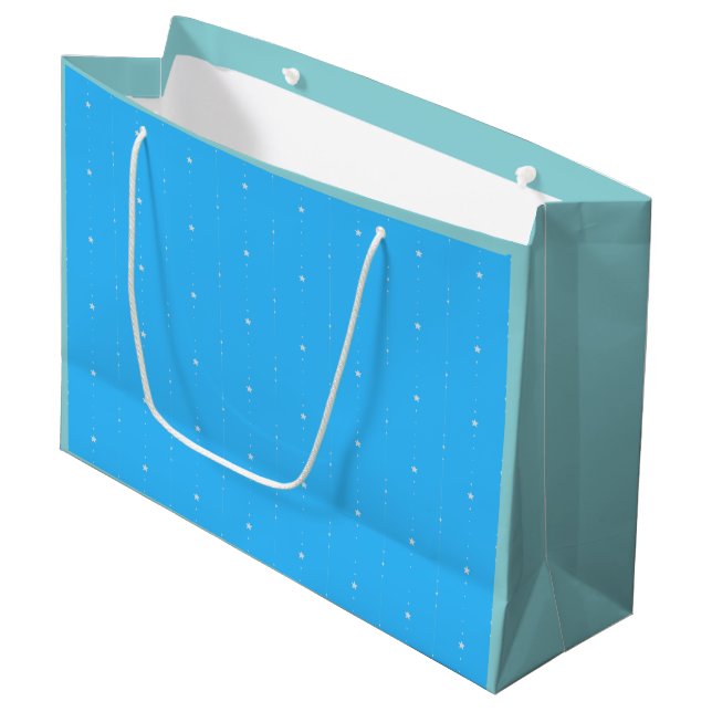 Sac cadeau Deep Sky Blue - Falling Stars (Devant Angle)