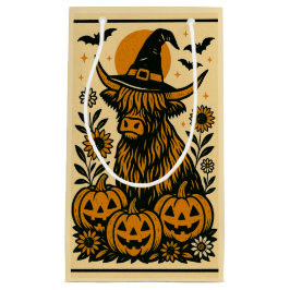 Sac cadeau d'Halloween à la vache Highland