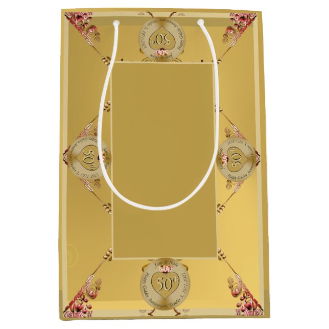 Sac cadeau du 50e ou 1er anniversaire Mariage (Devant)