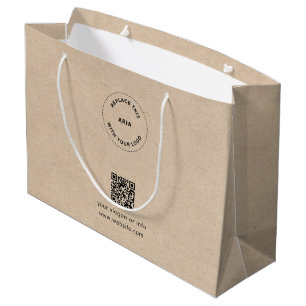 Sac Cadeau Eco Kraft avec Logo Personnalisé et QR