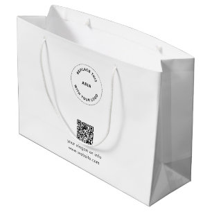 Sac Cadeau Eco Kraft avec Logo Personnalisé et QR