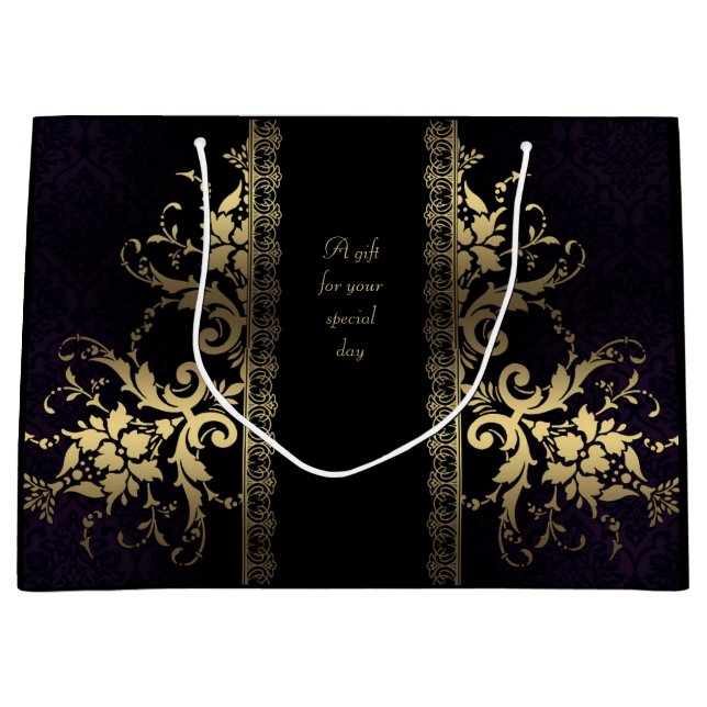 Sac cadeau Elegable Black and Gold (Devant)