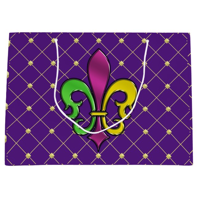 Sac cadeau élégant avec motif Fleur de Lis pour Ma (Devant)