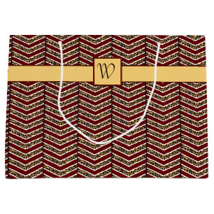 Sac cadeau Empreinte de léopard Chevron
