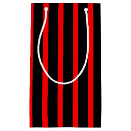 Sac cadeau en bande noire et rouge