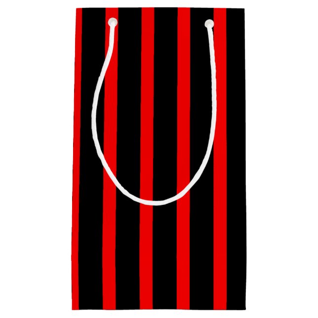 Sac cadeau en bande noire et rouge (Devant)