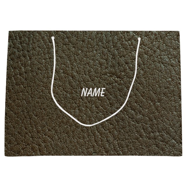 sac cadeau en cuir noir (Devant)