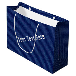 Sac cadeau en faux jeans bleus avec texte personna