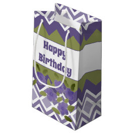 Sac cadeau en petit papier à motif pourpre