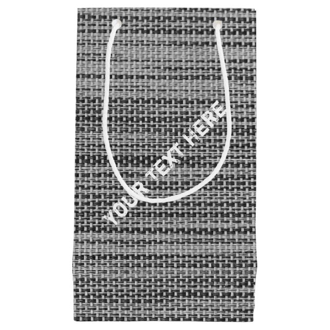 Sac Cadeau en Tissu Gris Faux avec Texte Personnal (Devant)
