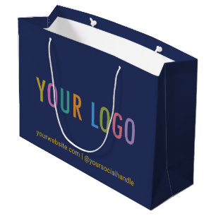 Sac Cadeau Entreprise Bleu Marine Logo Société Per