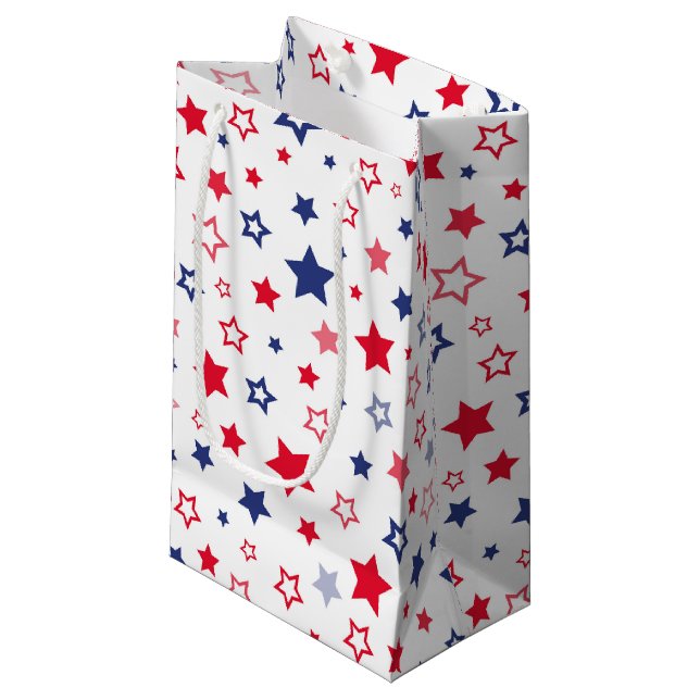 Sac cadeau Étoiles patriotiques (Devant Angle)