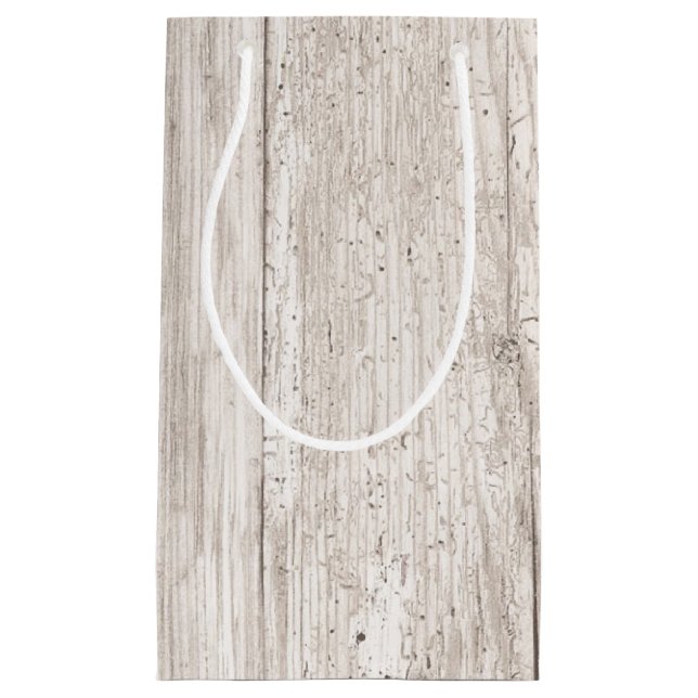 Sac cadeau Faux White Patiné Wood (Devant)