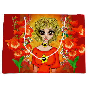 Sac Cadeau Fille Au Chemisier Orange