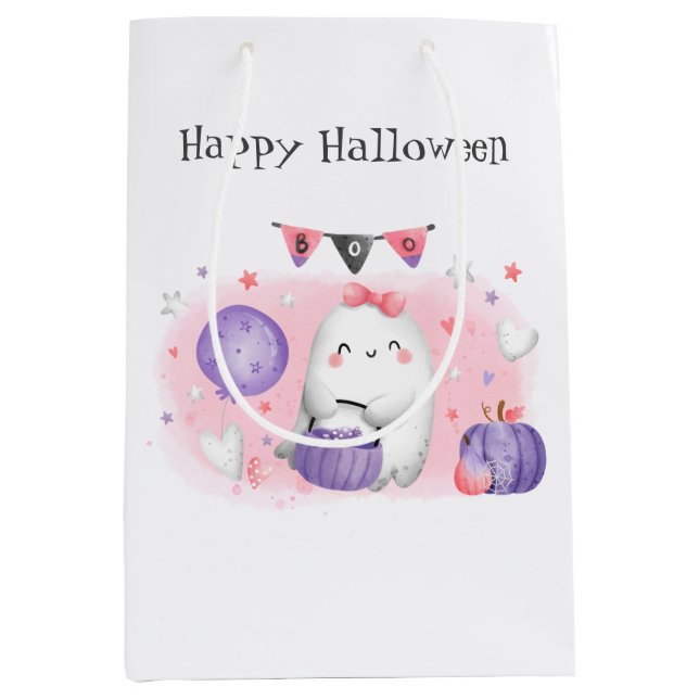 Sac cadeau fille petit garçon Halloween mignonne (Devant)