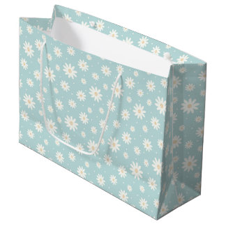Sac cadeau fleur turquoise pastel mignon