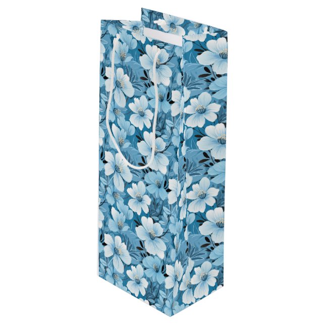 Sac cadeau Floral Bleu (Devant Angle)