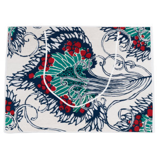 SAC CADEAU FLORAL D'IMPRESSION CHINOIS