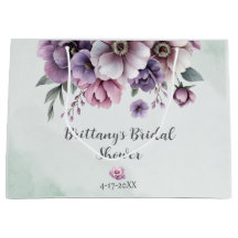 Sac Cadeau Floral Lavande et Vert pour Enterrement