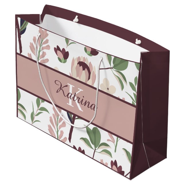 Sac cadeau Floral Monogramme (Dos Angle)