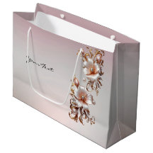 Sac cadeau floral rose décoratif