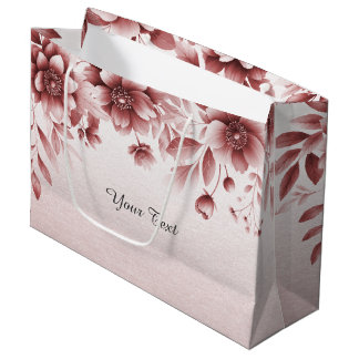 Sac cadeau floral rose poudré