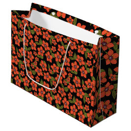 Sac cadeau floral rouge