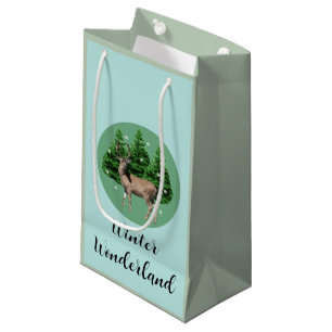 Sac Cadeau Forêt Enchantée de Cerfs en Hiver