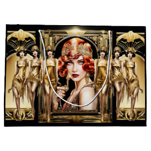 Sac Cadeau Fraper grand gatsby fille rousse 1920's party