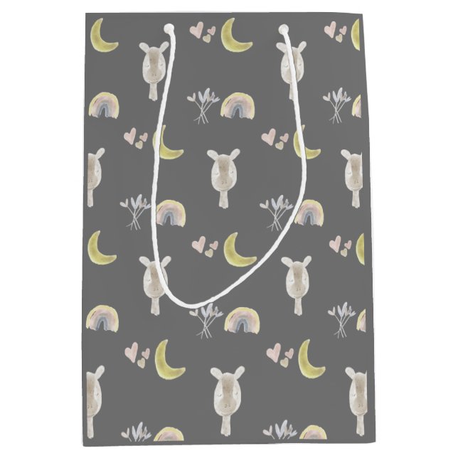 Sac cadeau Giraffe & Arc-en-ciel (Devant)