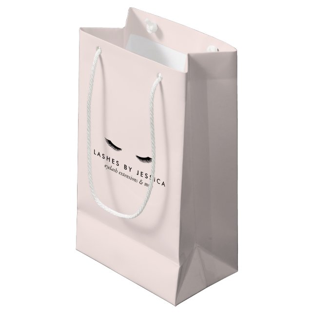 Sac cadeau Glam Eyelashes noir et rose (Devant Angle)