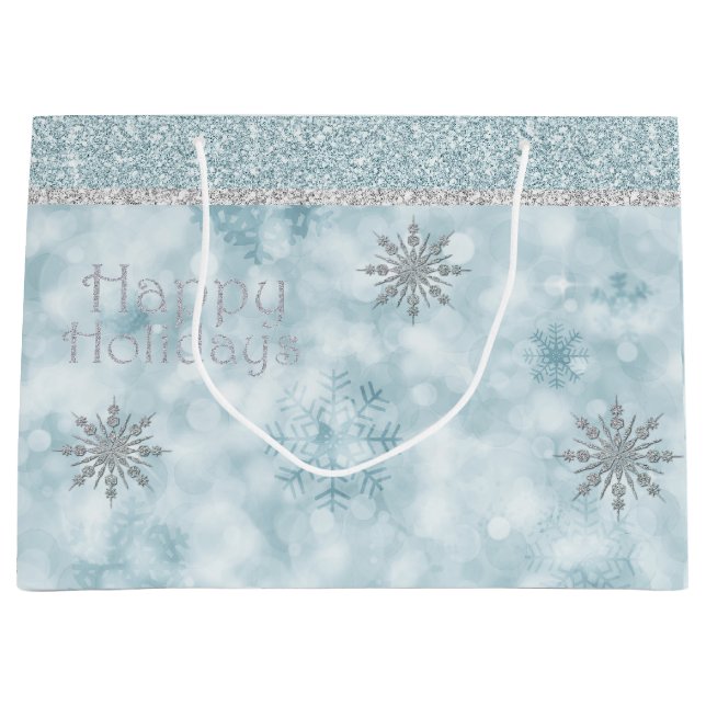 Sac cadeau Glitzy Snowflakes (Devant)