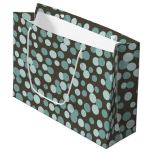 Sac cadeau grand format Chocolat points bleus